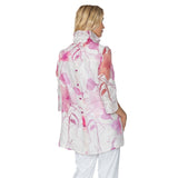 IC Collection Sheer Floral Hi-Low Blouse in Pink - 2277J-PNK