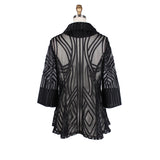 Two-Tone Soutache With Mesh Jacket in Black - 2363-BK