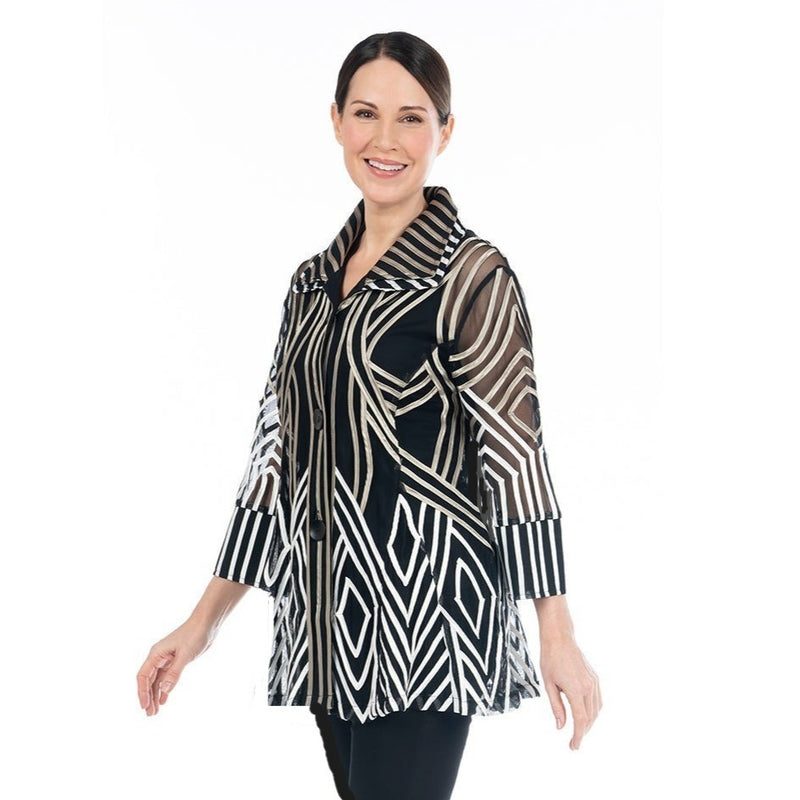 Damee Two-Tone Soutache Jacket in Bronze - 2363-BRZ - Size L Thru XXL Only
