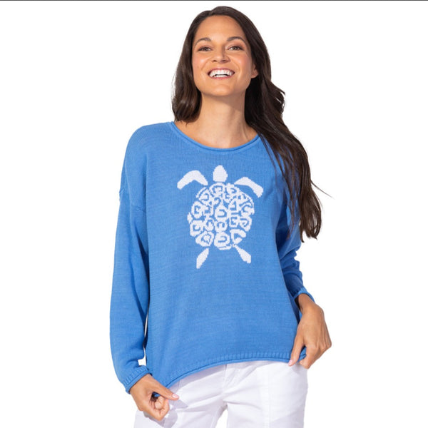 Escape by Habitat Turtle Beach Sweater in Marina - 24003-MNA - Sizes L & XL Only!