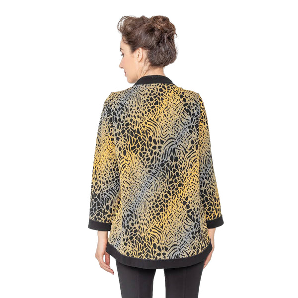 IC Collection Animal-Print Jacket in Gold/Multi - 5460J - Size S Only!