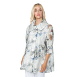 Sheer Floral Swing Jacket in BLUE - 5622J-BLU