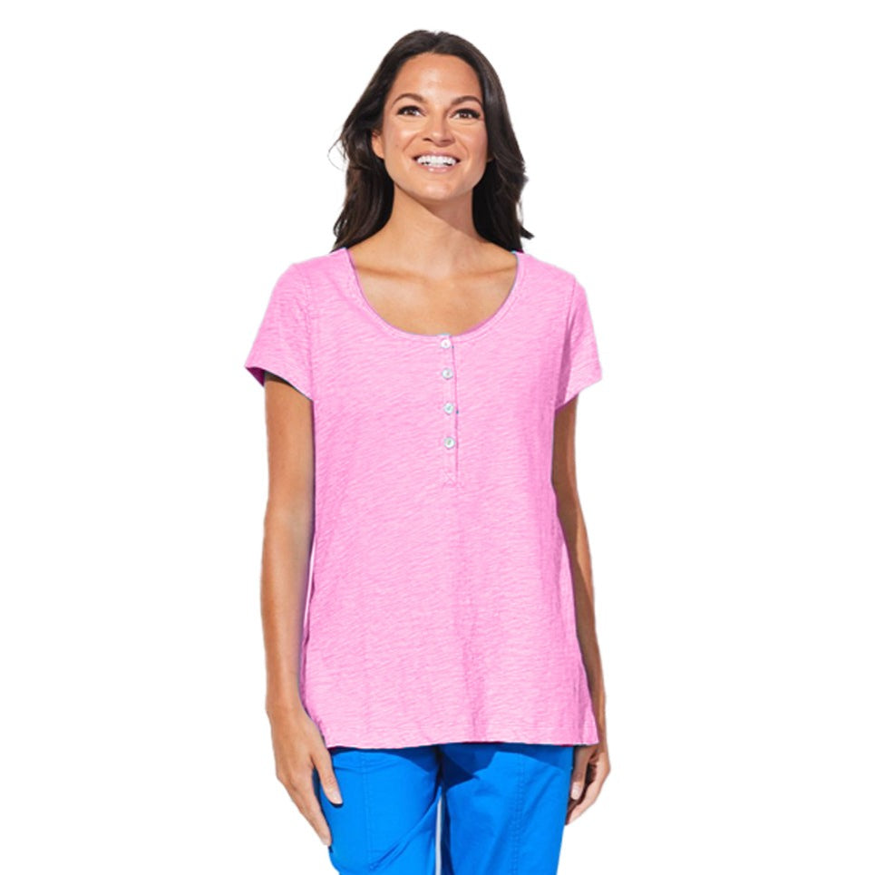 Escape by Habitat Short Sleeve Henley Top 10005 Shop My Fair Lady