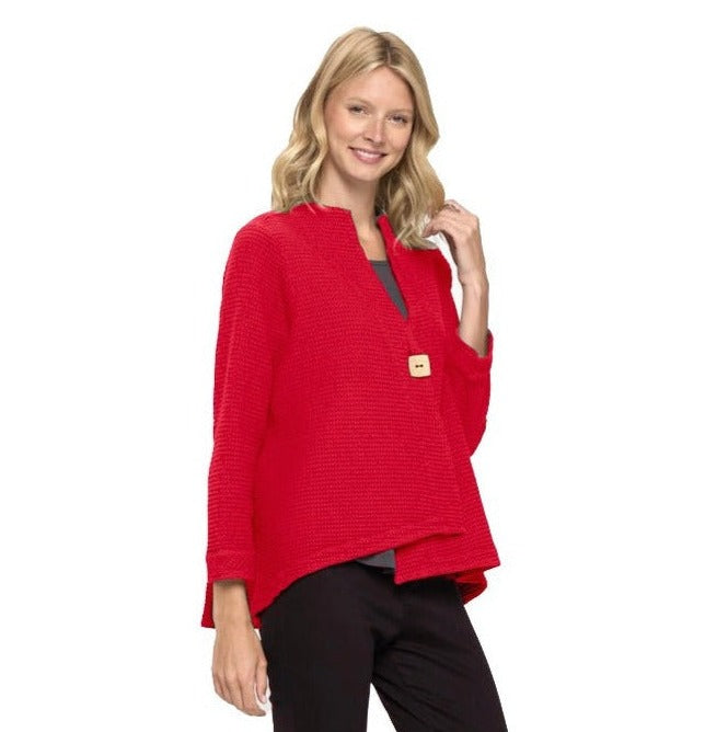 Focus Waffle Asymmetric Jacket in Red - SW-206-TRD - Size XL Only!