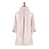 Solid Shimmery Button Down Swing Jacket in Champagne - 200 -CMP