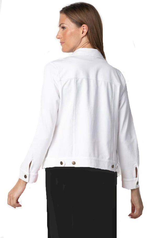 Stretch Jean Jacket in White - 31520-WHT