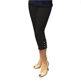 Mesmerize "Mercury" Rhinestone Detail Capri in Black - Merc-BLK - Size 0