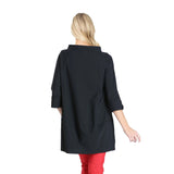 Bateau-Neck Pocket Tunic in Black - 3226T-BK