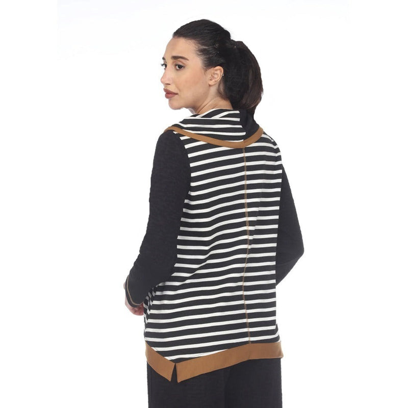 Moonlight Stripe Colorblock Cowl-Neck Tunic Top - 3306 - Size XXL Only!