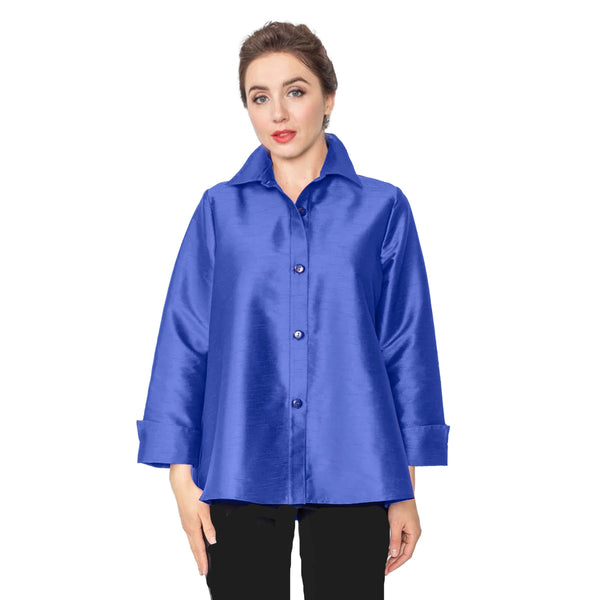 IC Collection Button Front Blouse in Royal - 4442J-ROY