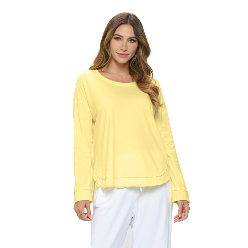 Focus Lightweight Knit Tunic Top in Yellow - SC142-YW - Size S Only!