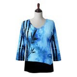 Valentina "WIND SONG" BAMBOO-Print V-NECK Top - 25699