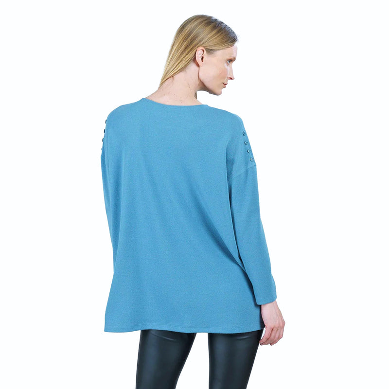Clara Sunwoo High-Low Oversized Sweater in Blue - T195WJ-PB - Size S Only!