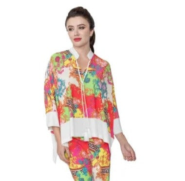 IC Collection Print High-Low Top in Multi - 4316T-WT - Sizes M & XL