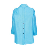 Button Front Blouse in Turquoise - 4442J-TQ - Size S Only!