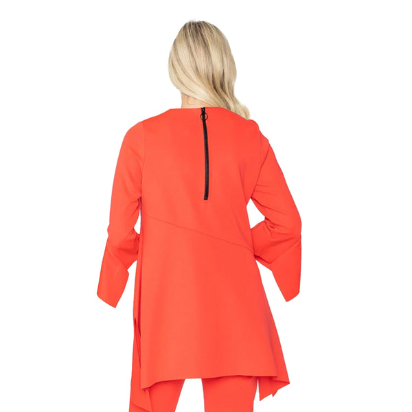 IC Collection Tulip Sleeve Asymmetric Tunic in Orange - 4497T - Size L Only!