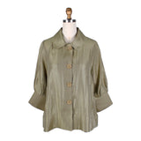 Button Front Short Swing Jacket in Olive - 4741-OLV