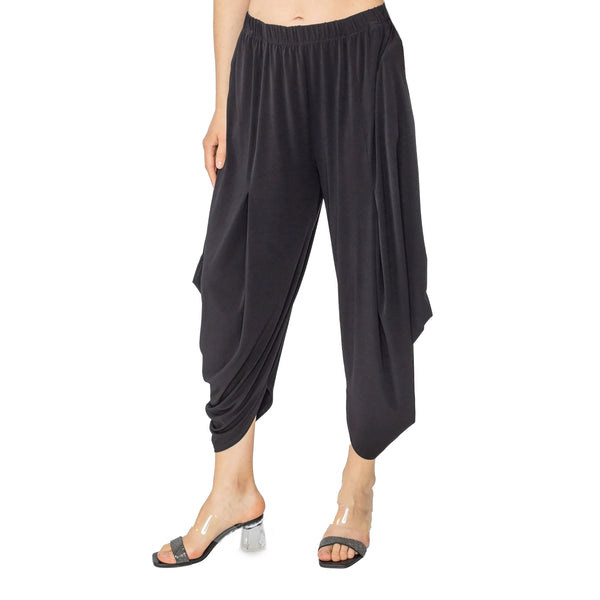 IC Collection Balloon Draped Pant in Black -  5562P