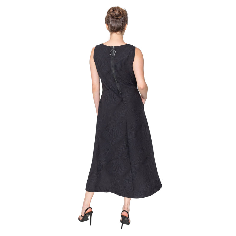 IC Collection Sleeveless Handkerchief  Dress in Black - 5715D-BLK