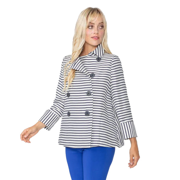 IC Collection Striped Short Open Jacket 1125J (Small)-