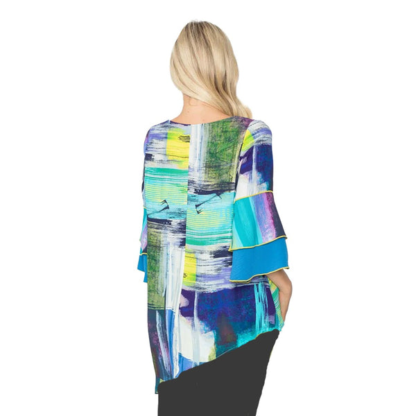 IC Collection Print Tunic in Turquoise/Multi - 5780T-TQ - Sizes S & L Only!