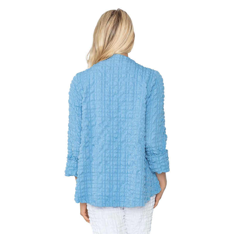 Textured Asymmetric Jacket in Ocean Blue - 4507J