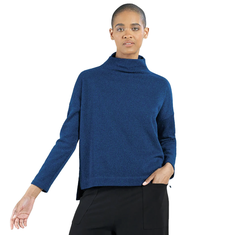 Clara Sunwoo Textured Sweater Top in Blue - T445WE - Size XS Only!