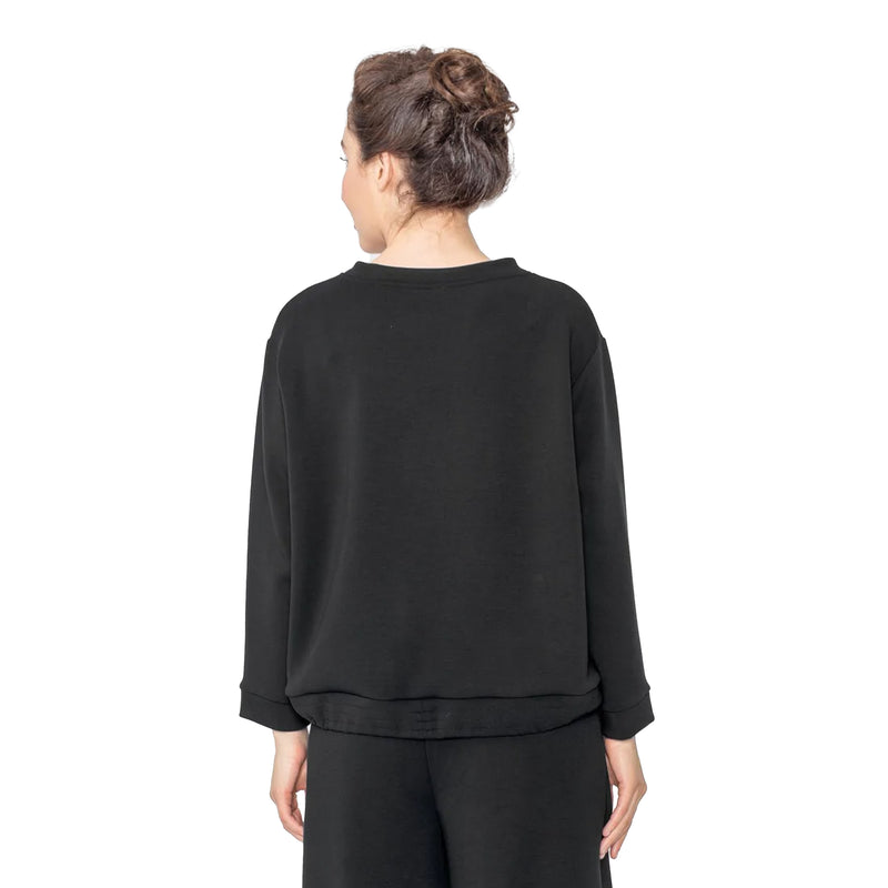 IC Collection Drop-Shoulder French Terry Top - 5550T-BK