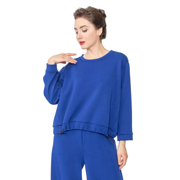 IC Collection Drop-Shoulder French Terry Top - 5550T-BLU - Size XL Only!