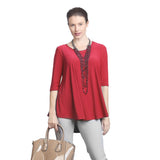 Solid High-Low Top in Red - 6899T-RED