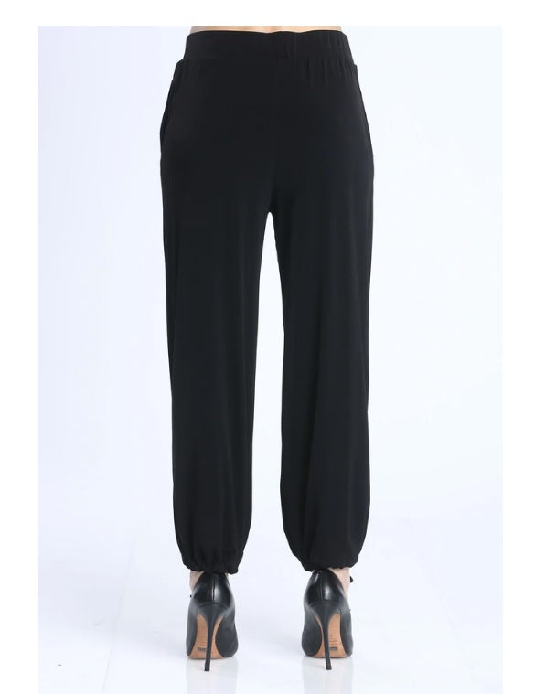 IC Collection Button Detail Harem Pant in Black - 6900P-BLK