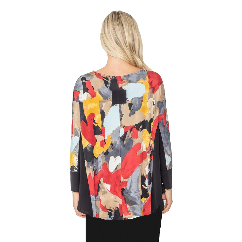 IC Collection Relaxed-Fit Abstract Art Print Swing Top - 5440T