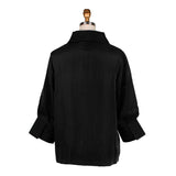 Solid Wide Ball Collar Jacket in Black - 4741-BK