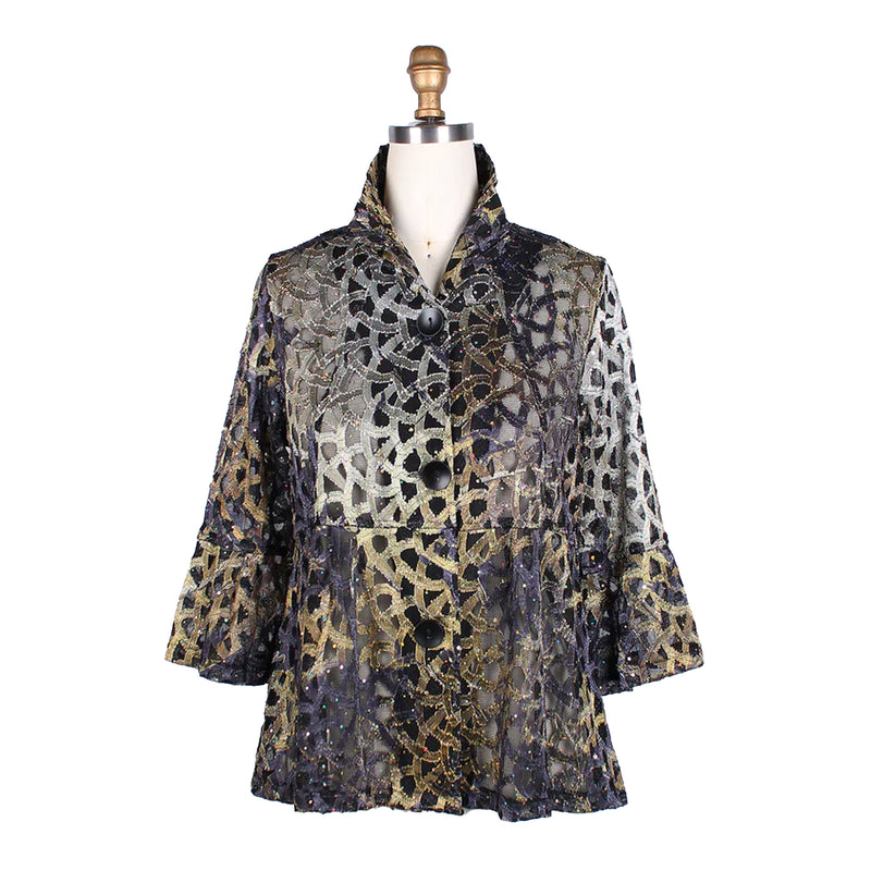 Damee NY Sequined Soutache Short Jacket in Gold - 400-GLD