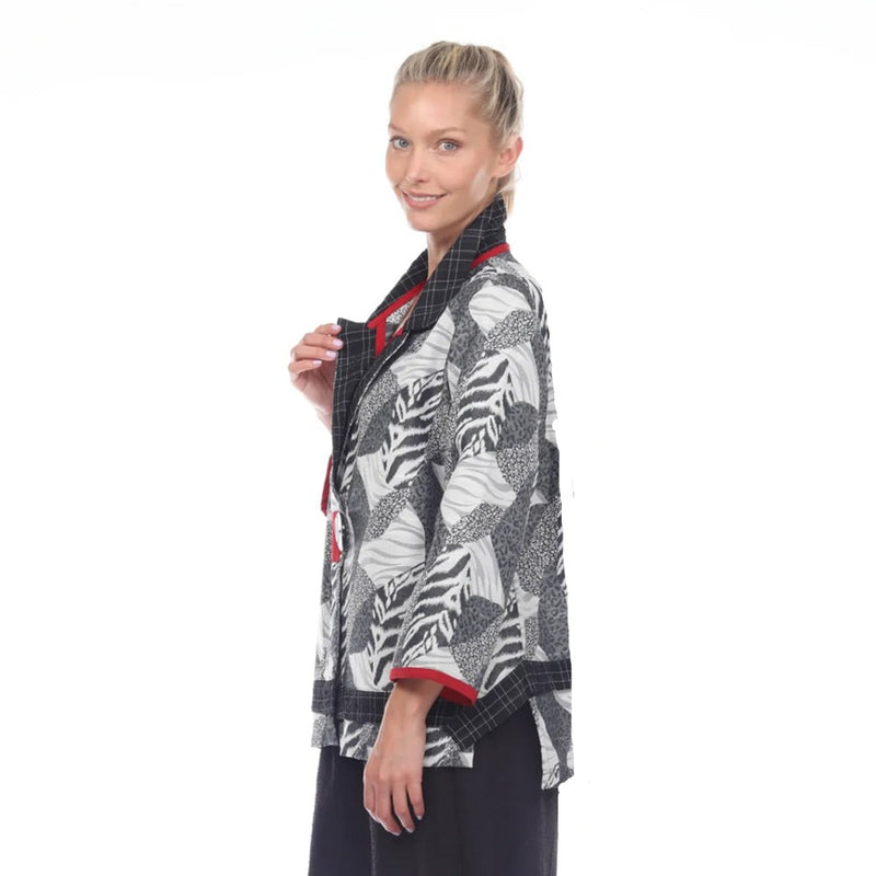 Moonlight Mixed-Media Print One-Button Jacket - 9004 - Size S Only!