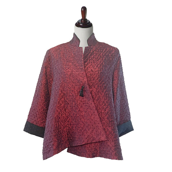 Moonlight Jacquard Two-Tone Polka-Dot Jacket in Dark Red - 9242
