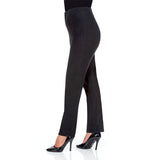 "Sasha" Pull-On Straight Leg Pant in Black Denim - SASHA-BKD