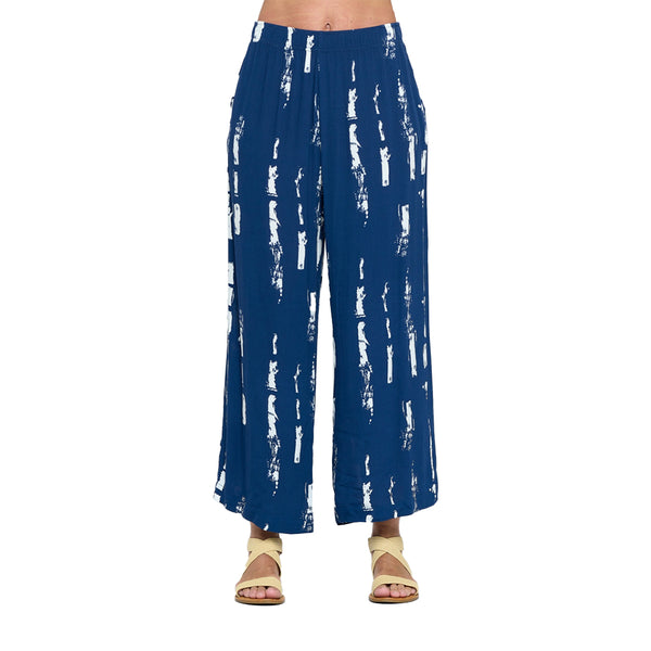 Focus Bamboo-Print Flood Pant in Blue & White - BP-105 - Size S Only!