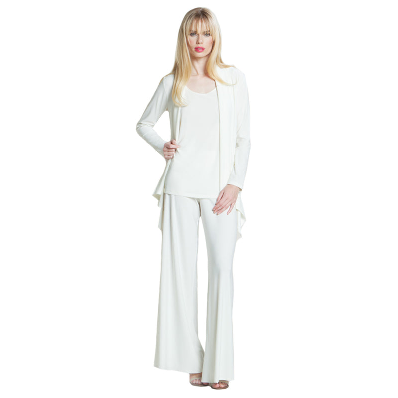 Clara Sunwoo Stretch Knit Open Front Cardigan in Ivory - CA77-IV - Sizes M & 1X Only
