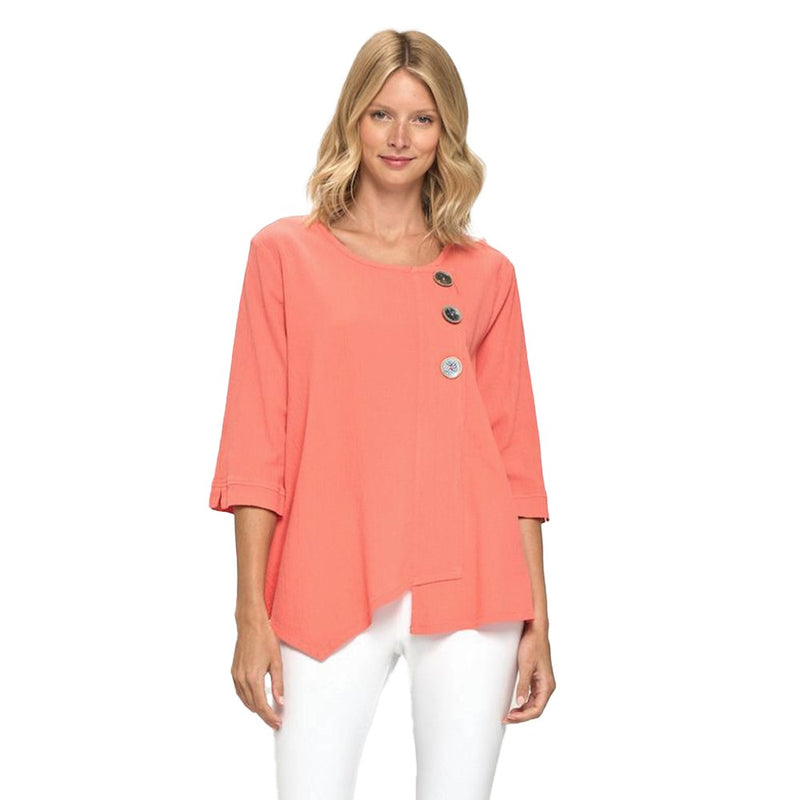 Focus Cotton Gauze Tunic Top in Sugar Coral - CG-102-CO - Size S Only!