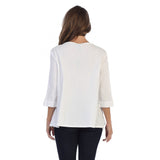 Focus Cotton Ribbed Tunic Top in White - CG102-WT