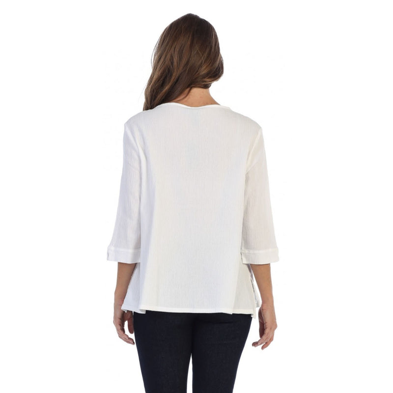 Focus Cotton Ribbed Tunic Top in White - CG-102-WT - Size S Only!