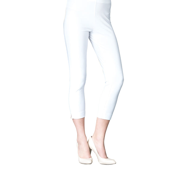 Clara Sunwoo Pull On Soft Stretch Knit Capri in White - CP1-WHT - Size S Only!