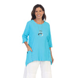 Ribbed Pocket Tunic in Turquoise - CS-388-TRQ