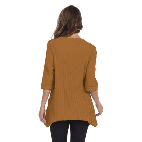 Ribbed Patch-Pocket Tunic in Toffee - CS330-TF - Plus Sizes Only!