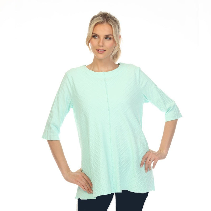 Focus Diagonal Rib Tunic in Mint - CS-342-MN - Size L Only!