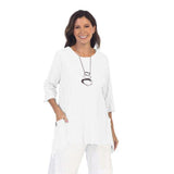 Focus Patch-Pocket Ribbed Tunic in White - CS-388-WT