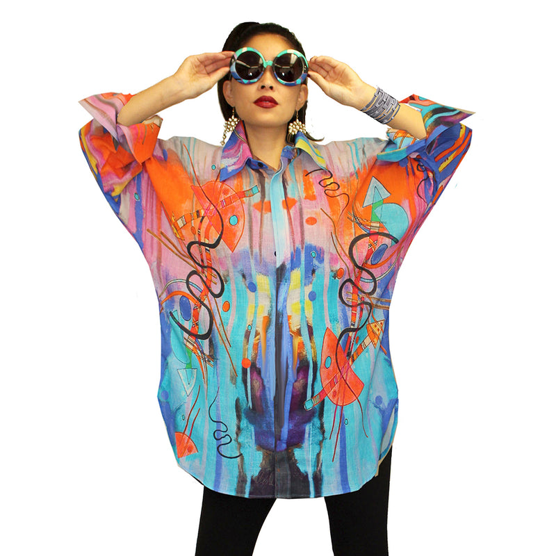 Dilemma Kandinsky Inspired Big Shirt in Multi - FCBS-166-KN