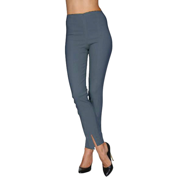 Mesmerize Pants with Front Ankle Slits and Front Zipper Front in Chambray- MA21-CHM