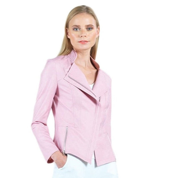 Clara Sunwoo Liquid Leather Jacket in Soft Pink - JK161-PNK - Sizes XS & 1X